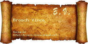 Brosch Vince névjegykártya